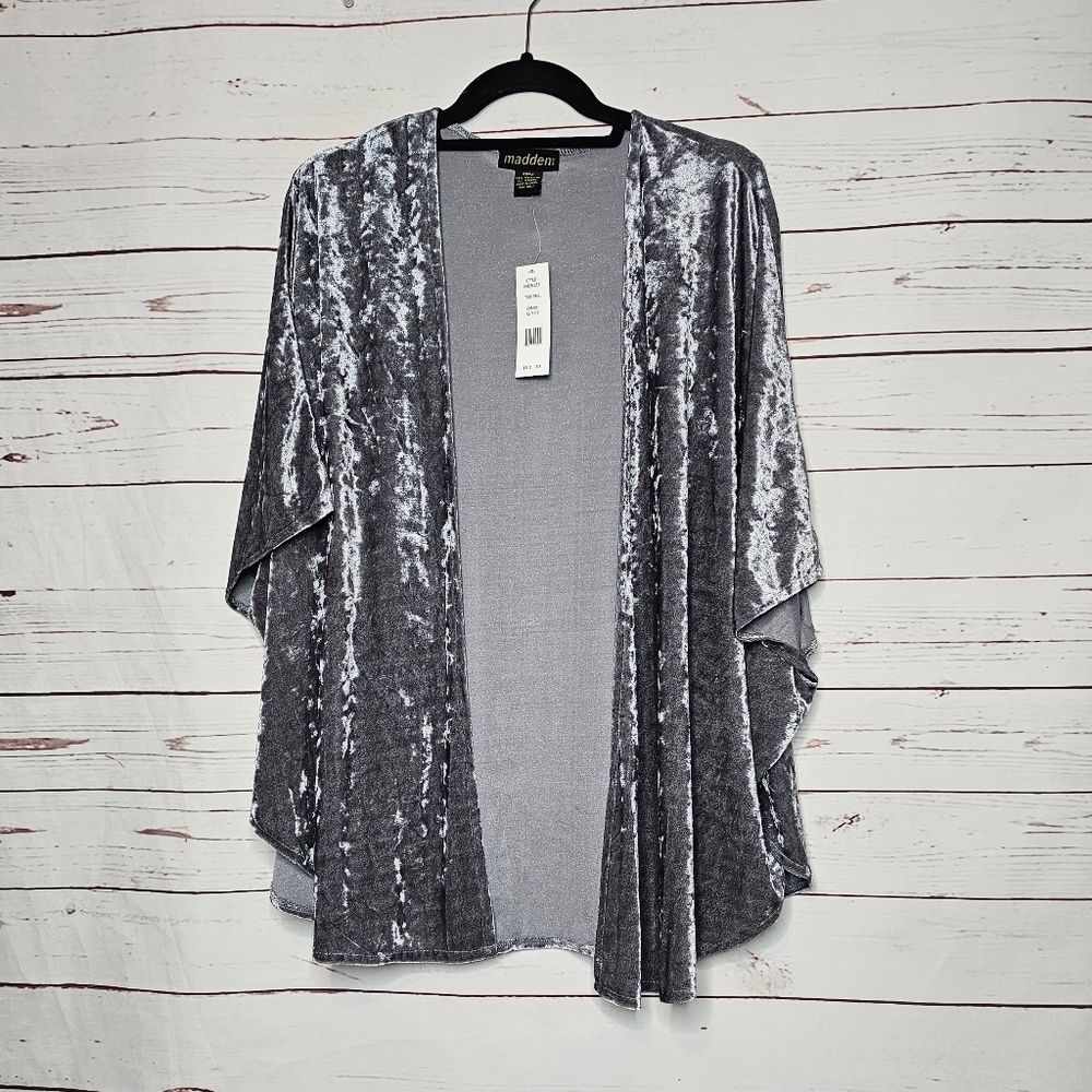 Madden NYC Gray Crushed Velour Topper